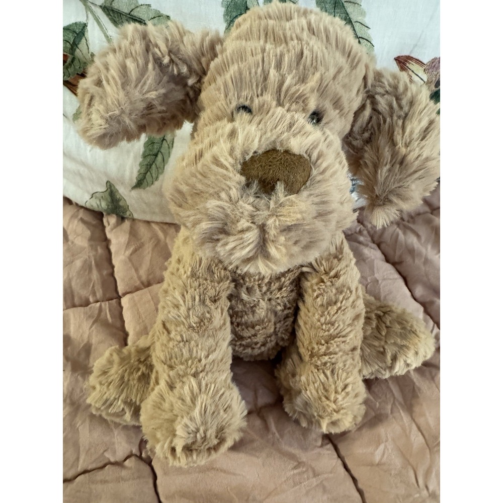 Jellycat London Fuddlewuddle Puppy Dog 9" Tan Brown Sit Animal Plush